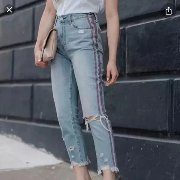 Abercrombie & Fitch Annie High Rise Girlfriend Jeans Light Wash Size 25 - Picture 1 of 7